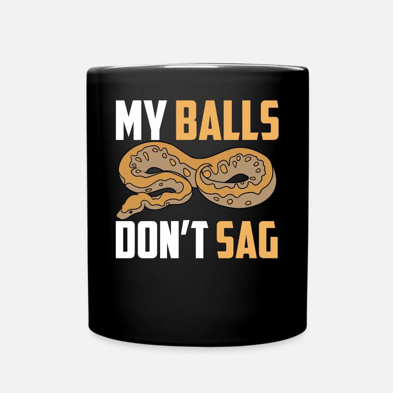 Ball python snake - Full Colour Mug - black