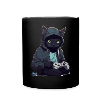 Gamer Black Cat Gaming Bombay Cats Gambler - Mug uni - noir - Devant