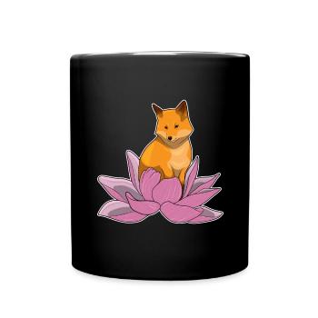 Fuchs Lotusblume - Tasse einfarbig - Schwarz - Vorne