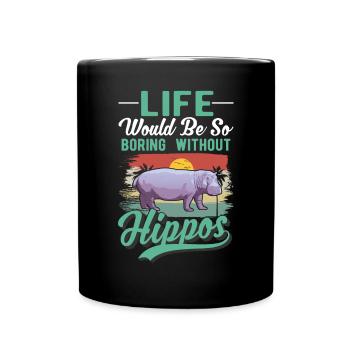 Hippo Cadeau Hippo Hippo Hippo - Mug uni - noir - Devant