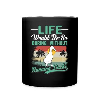 Indian Running Duck Gift Running Duck - Full Colour Mug - black - Front