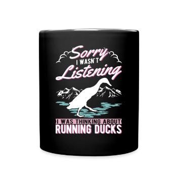 Indische Laufente Geschenk Flaschenente - Tasse einfarbig - Schwarz - Vorne