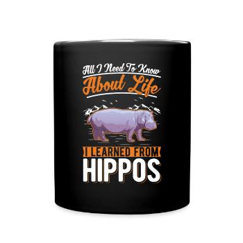 Hippopotame cadeau hippopotame - Mug uni - noir - Devant