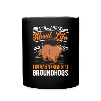 Murmeltier Groundhog Waldmurmeltier - Tasse einfarbig - Schwarz - Vorne