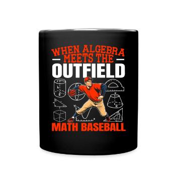 Baseball Math Lover Mathematician Baseball Player - Full Colour Mug - black - Front