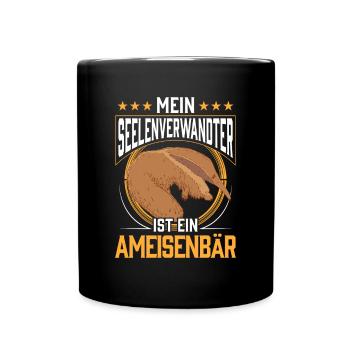 Ameisenbär ist Seelenverwandter Ameisenfresser - Tasse einfarbig - Schwarz - Vorne