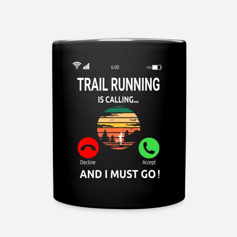 Trailrunning Crosslauf Traillauf Trailrunner Idee - Tasse einfarbig - Schwarz