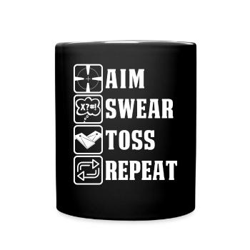 Lustiges Cornhole Corn Hole - Tasse einfarbig - Schwarz - Vorne