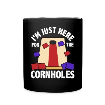 Lustiges Cornhole Corn Hole - Tasse einfarbig - Schwarz - Vorne
