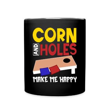 Lustiges Cornhole Corn Hole - Tasse einfarbig - Schwarz - Vorne