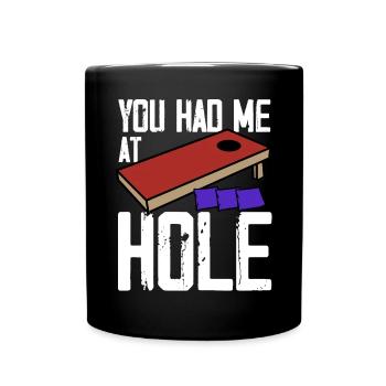 Lustiges Cornhole Corn Hole - Tasse einfarbig - Schwarz - Vorne