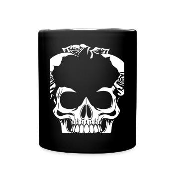 Horror Skull Skull Art Skull Gothic Heavy Metal - Full Colour Mug - black - Front
