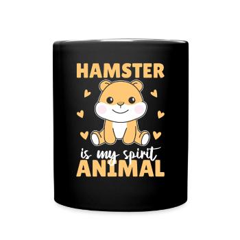 Hamster is my spirit animal - süßer Hamster - Tasse einfarbig - Schwarz - Vorne