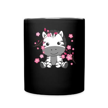 Zebra cute animals for kids kawaii - Full Colour Mug - black - Front