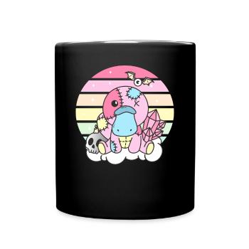 Kawaii Platypus Sloth Pastel Gothic - Full Colour Mug - black - Front