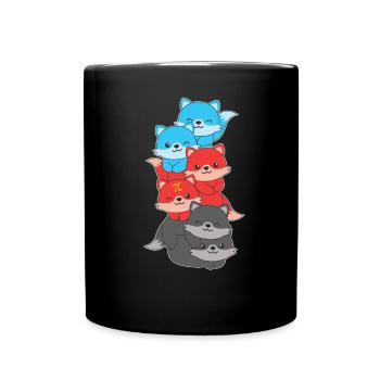 Polyamory Flag Gay Pride LGBTQ Fuchs Turm - Tasse einfarbig - Schwarz - Vorne
