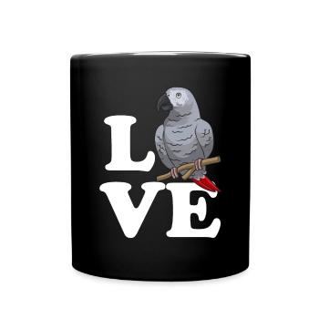 Graupapagei Perroquet gris d’Afrique Papagei - Mug uni - noir - Devant