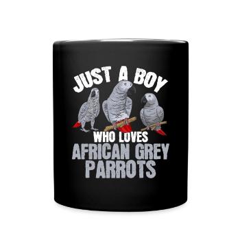 Graupapagei African Grey Parrot Papagei - Full Colour Mug - black - Front