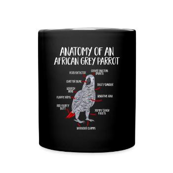 Graupapagei Perroquet gris d’Afrique Papagei - Mug uni - noir - Devant