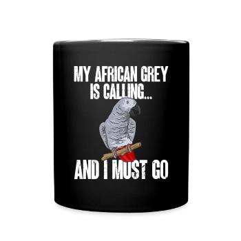 Graupapagei African Grey Parrot Papagei - Full Colour Mug - black - Front