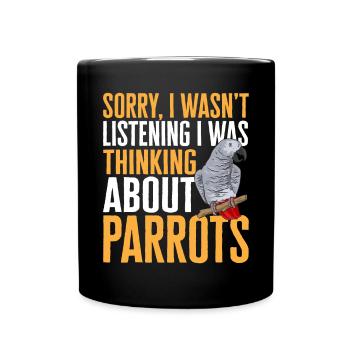 Graupapagei African Grey Parrot Papagei - Full Colour Mug - black - Front