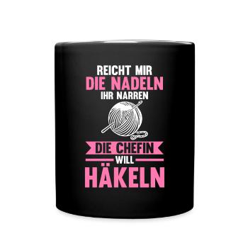 Stricken Nähen Häkeln - Tasse einfarbig - Schwarz - Vorne