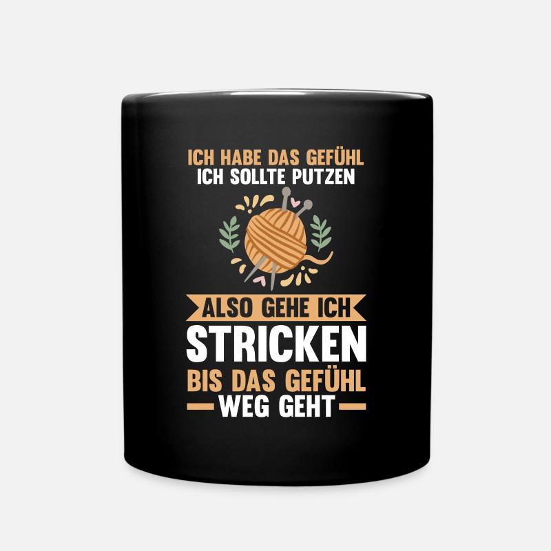 Häkeln Nähen Stricken - Tasse einfarbig - Schwarz