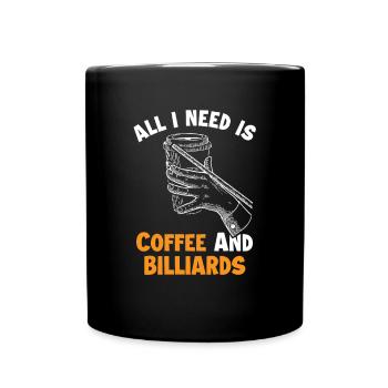 Coffee and Billiards Billiards Snooker - Tasse einfarbig - Schwarz - Vorne