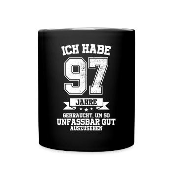 97. Geburtstag Geschenk Habe 97 Jahre Gebraucht - Tasse einfarbig - Schwarz - Vorne