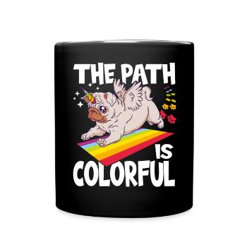 The Path Is Colorful Cute LGBTQ Pride Rainbow - Full Colour Mug - black - Front