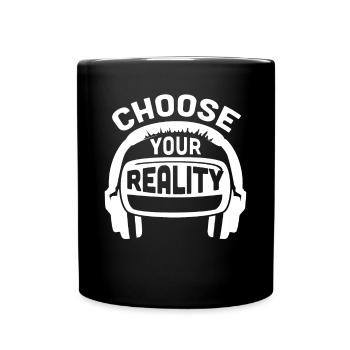Virtual Reality VR Geschenk - Tasse einfarbig - Schwarz - Vorne