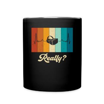 Virtual Reality VR Geschenk - Tasse einfarbig - Schwarz - Vorne