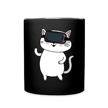 Virtual Reality VR Geschenk - Tasse einfarbig - Schwarz - Vorne