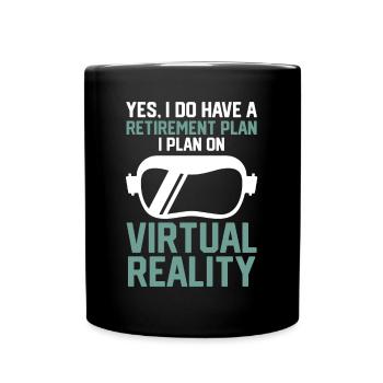 Virtual Reality VR Geschenk - Tasse einfarbig - Schwarz - Vorne