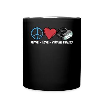 Virtual Reality VR Geschenk - Tasse einfarbig - Schwarz - Vorne