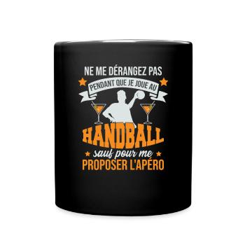 Apéro Handball Humour - Mug uni - noir - Devant