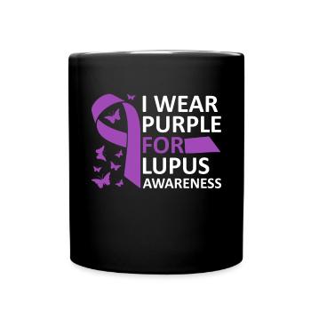 Ich Trage Lila Für Lupus Awareness Lupus Warrior - Tasse einfarbig - Schwarz - Vorne