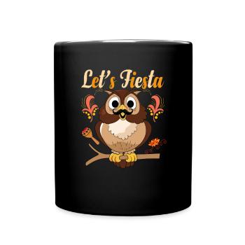 Ornithologist Owl Lover Birds Of Prey Let's Fiesta - Full Colour Mug - black - Front