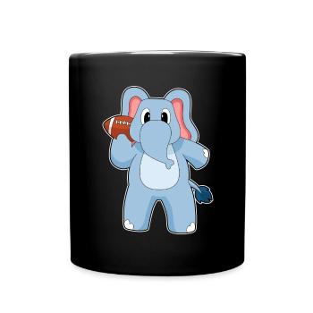 Elephant American Football Sport - Full Colour Mug - black - Front