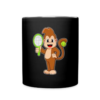 Raquette de tennis de tennis de singe - Mug uni - noir - Devant