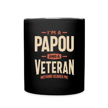 Fearless Papou - Veteran and Proud - Full Colour Mug - black - Front