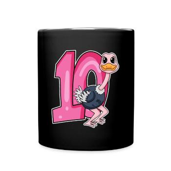 10th birthday motif bouquet - ten years old - Full Colour Mug - black - Front