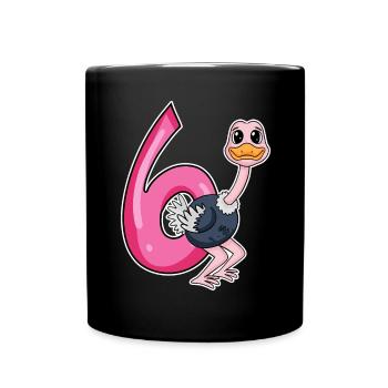 6th birthday motif bouquet - six years old - Full Colour Mug - black - Front