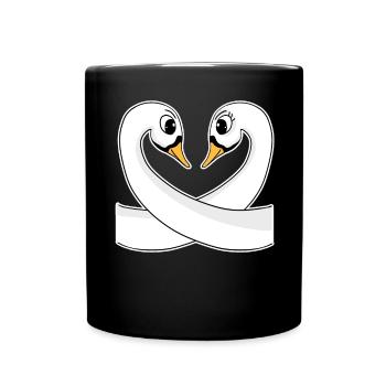 Two swans - Full Colour Mug - black - Front