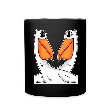 Deux pélicans - Mug uni - noir - Devant