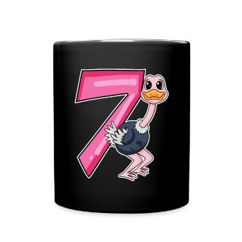 Bouquet motif 7e anniversaire - sept ans - Mug uni - noir - Devant
