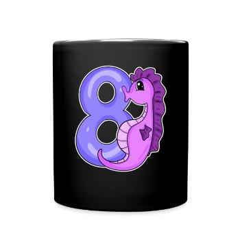 8e anniversaire Motif Seahorse - huit ans - Mug uni - noir - Devant