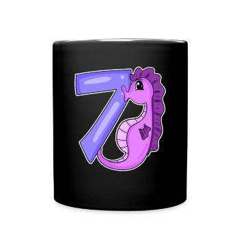7e anniversaire Motif Seahorse - Sept ans - Mug uni - noir - Devant