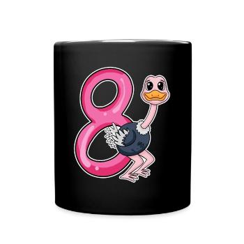 Bouquet motif 8e anniversaire - huit ans - Mug uni - noir - Devant