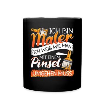 Maler Malermeister - Tasse einfarbig - Schwarz - Vorne